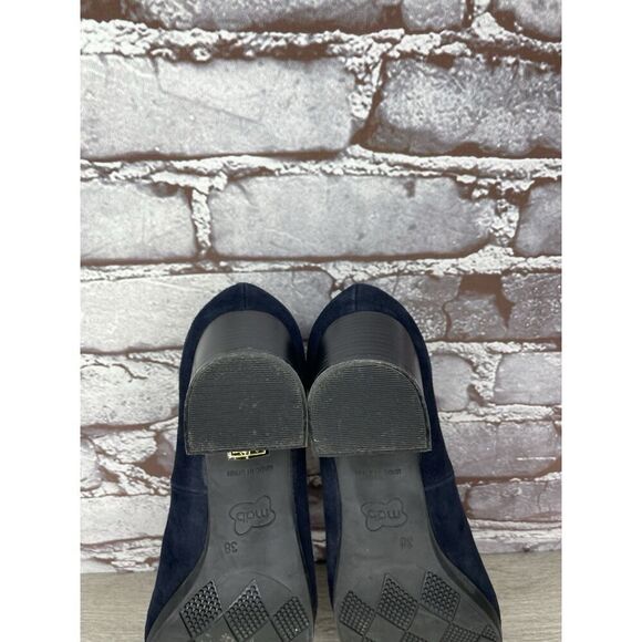 Modabella Navy Blue Suede Leather Round Toe Dress Heels Women’s Sz 38EU/7.5M US - Picture 8 of 16